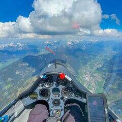 Flugwegposition um 13:09:49: Aufgenommen in der Nähe von Gemeinde Lassing bei Selzthal, Österreich in 2632 Meter
